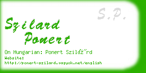 szilard ponert business card